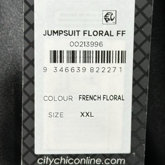 City Chic Navy French Floral Strapless Jumpsuit Size 24 NWT - Picture 13 of 15